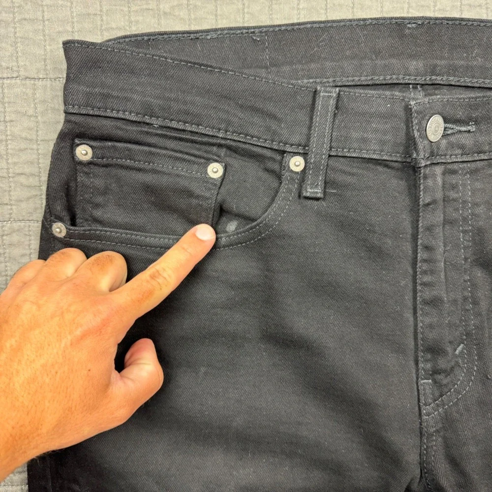 Levis 559 Relaxed Straight Jeans Mens 33x30 (35x29) Black Denim Grunge Skater